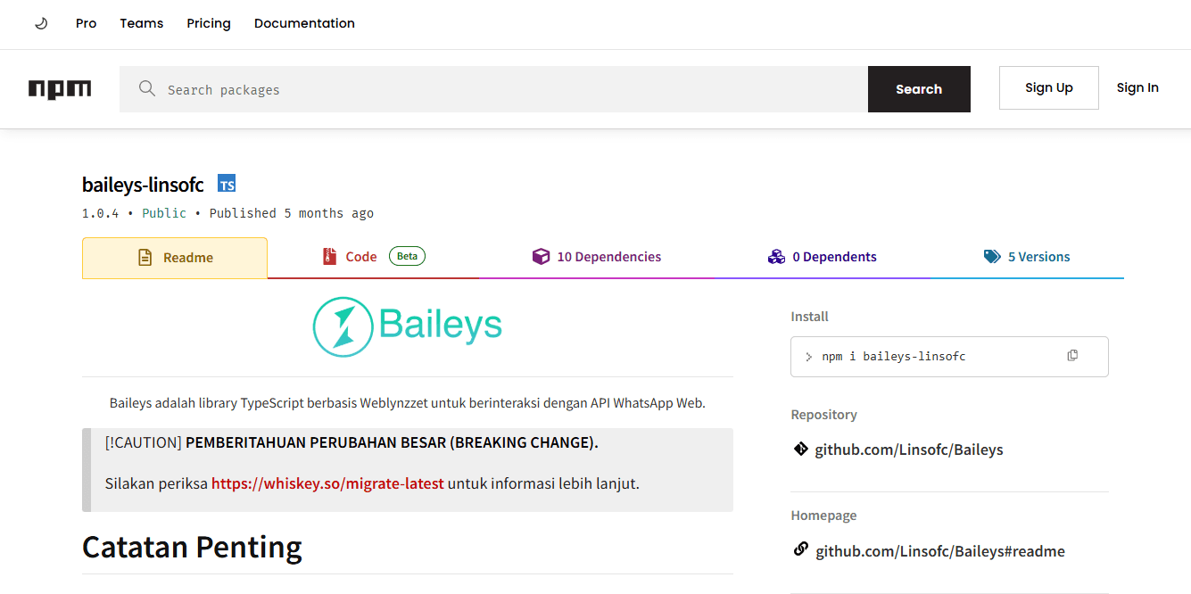 Baileys WhatsApp API (Custom Clone)